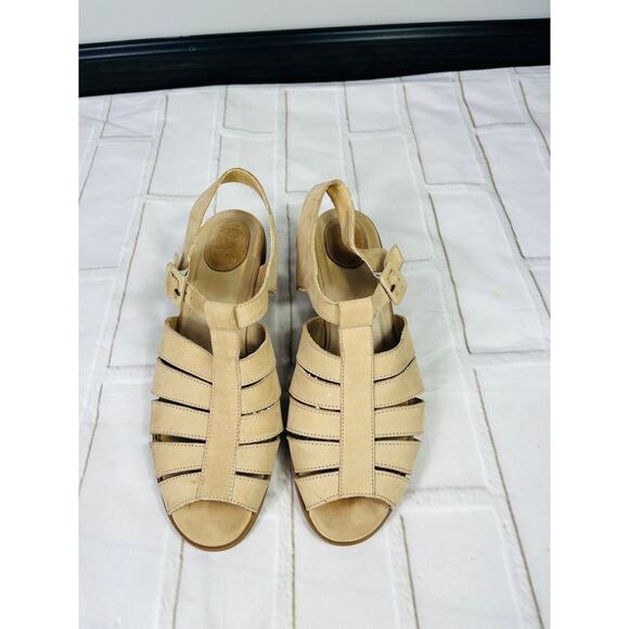 Nine West tan beige suede strappy sandals sz 8M - Picture 3 of 5